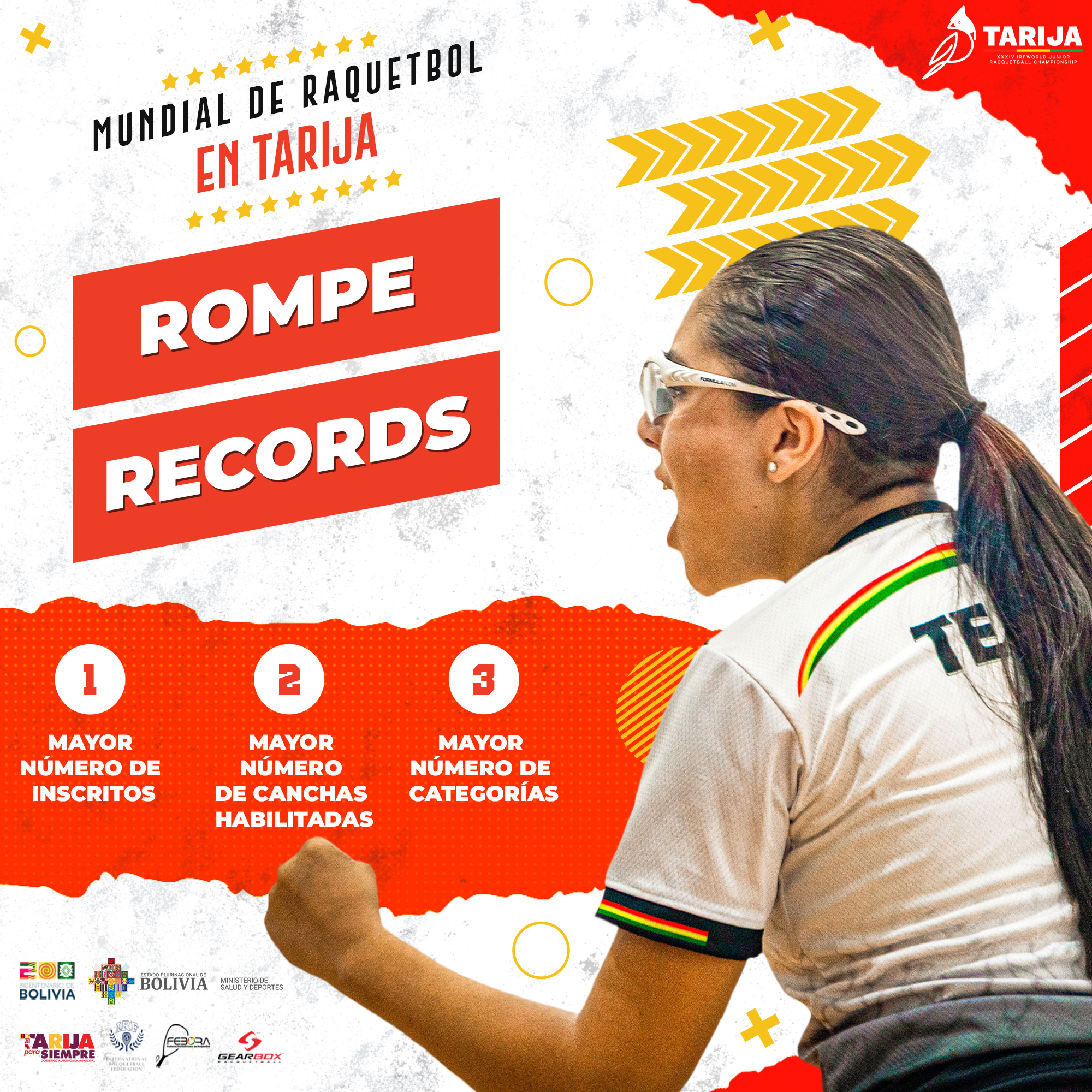 Tarija - Bolivia ha hecho historia en este Mundial de Raquetbol, ??rompiendo rcords y dejando huella en el deportemundial